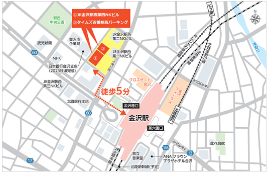 画像：金沢事業所地図